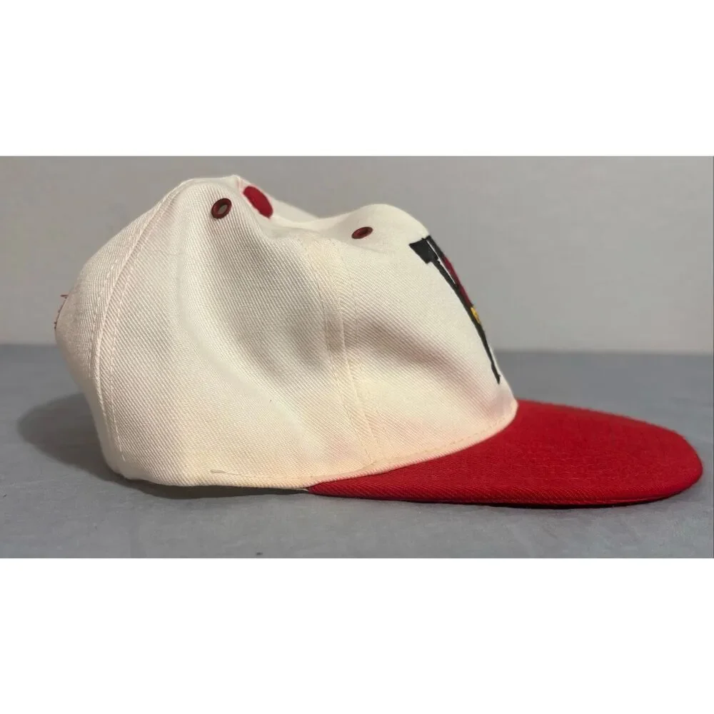Vintage Woody Woodpecker Hat Cartoon Cap Universal Studios Red and White FLAW